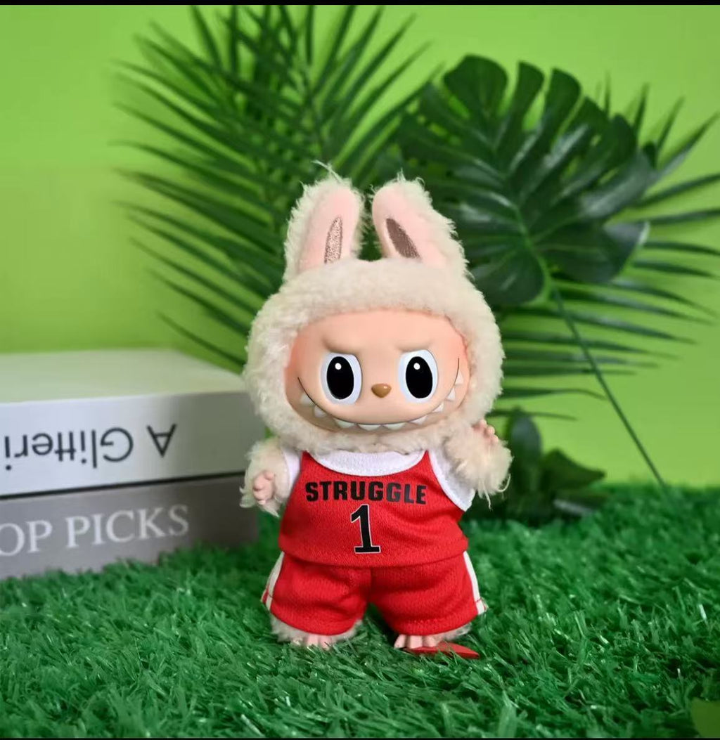 【Clothes Only】Basketball Jersey Outfit for 18cm Labubu – #1 Sports Style 2PCS Set