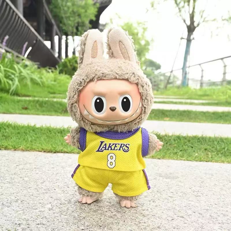 【Clothes Only】Basketball Jersey Outfit for 18cm Labubu – Lakers #24/#8 Sports Style 2PCS Set