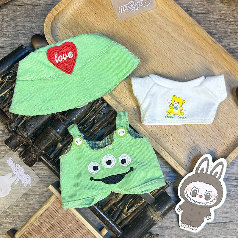 【Clothes only】3 Eyes Labubu Clothing Cute Outfit 3 pcs doll clothing 17cm Accessories Costume