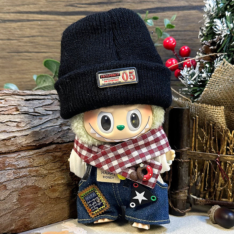 【Clothes only】Holiday-Doll clothing with Beanie Hoddie for 17cm toy 4 pcs Set Casual Daily