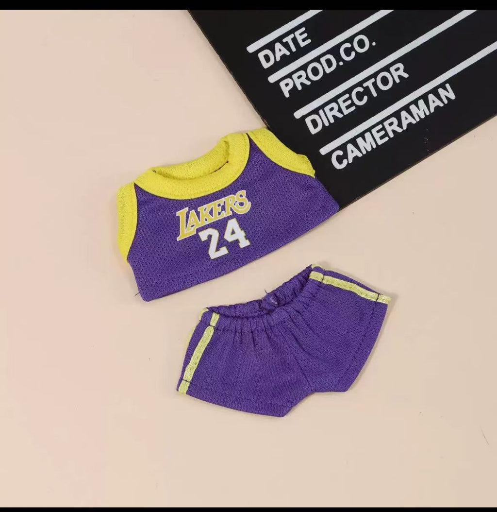 【Clothes Only】Basketball Jersey Outfit for 18cm Labubu – Lakers #24/#8 Sports Style 2PCS Set