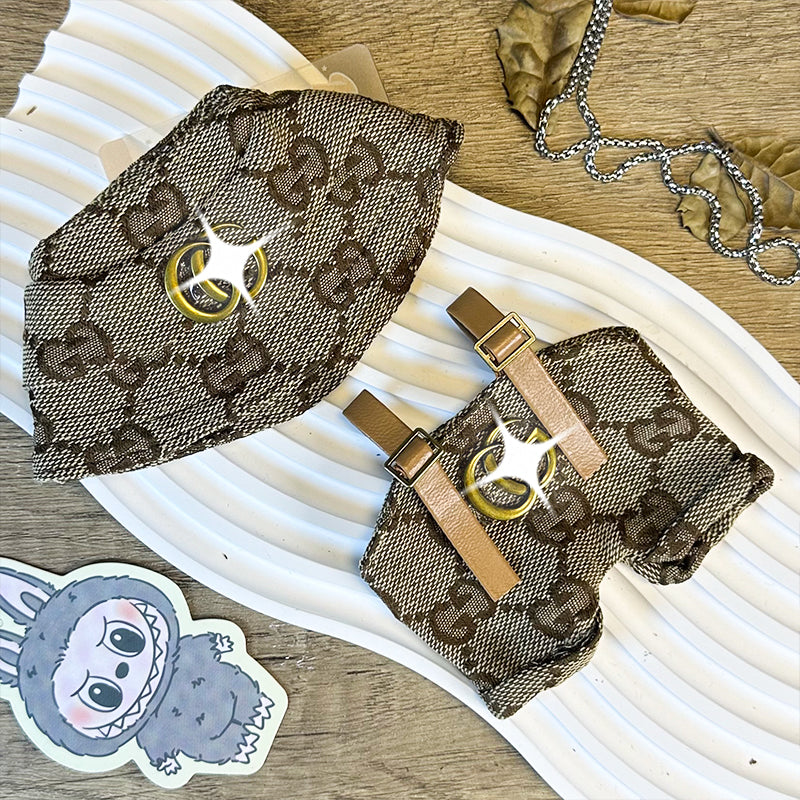 【Clothes Only】3PCS Fashion Outfit with Hat for 18cm Labubu – Luxury Streetwear Style