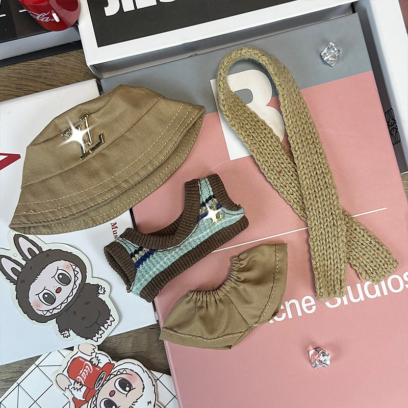 【Clothes only】LULU Doll clothing  for Labubu 17cm Doll outfit designer Style