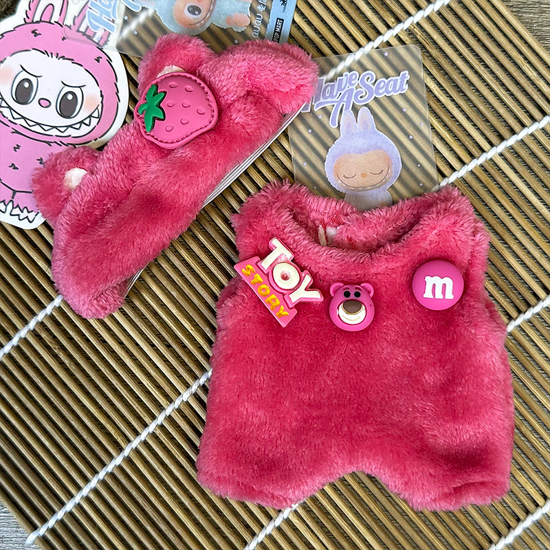【Clothes only】Strawberry Doll plush Clothing for La bubu cute outfit