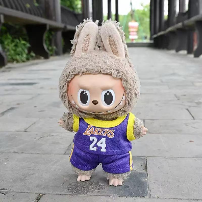 【Clothes Only】Basketball Jersey Outfit for 18cm Labubu – Lakers #24/#8 Sports Style 2PCS Set