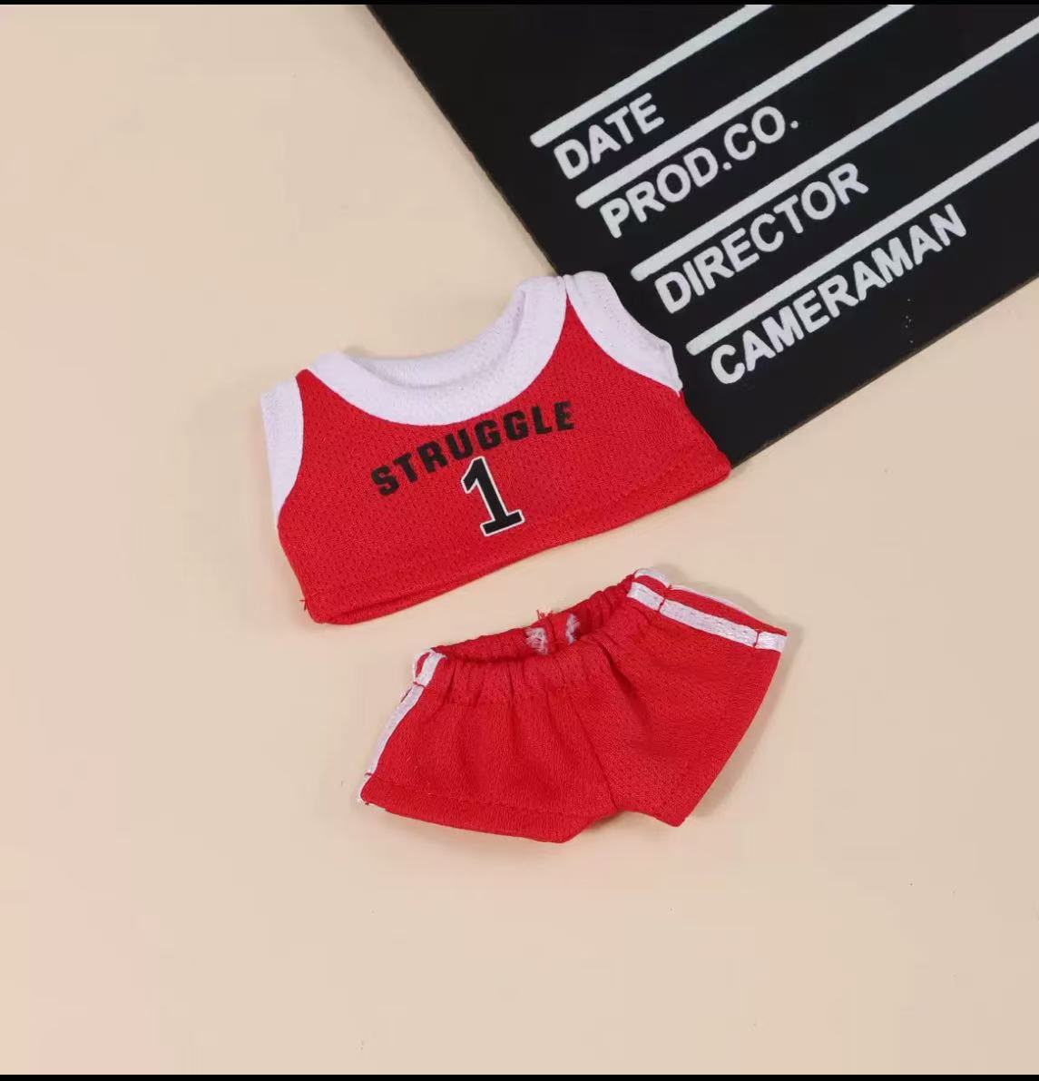 【Clothes Only】Basketball Jersey Outfit for 18cm Labubu – #1 Sports Style 2PCS Set